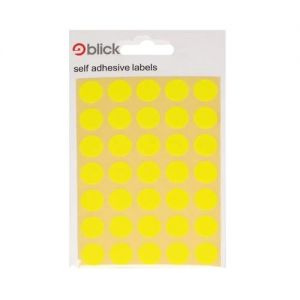 Blick Labels Circles Fluorescent Yellow 13mm 140 Labels x20 (Pack 2800) - RS004752